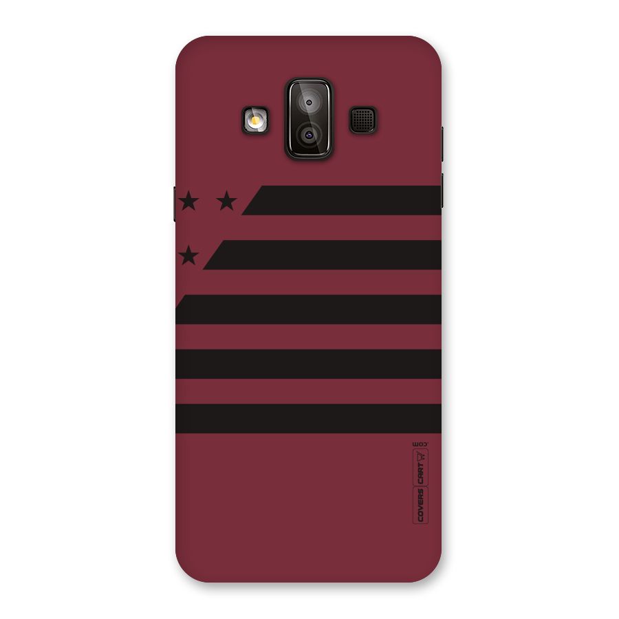 Maroon Star Striped Back Case for Galaxy J7 Duo
