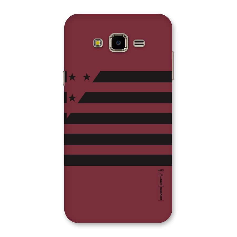 Maroon Star Striped Back Case for Galaxy J7 Nxt