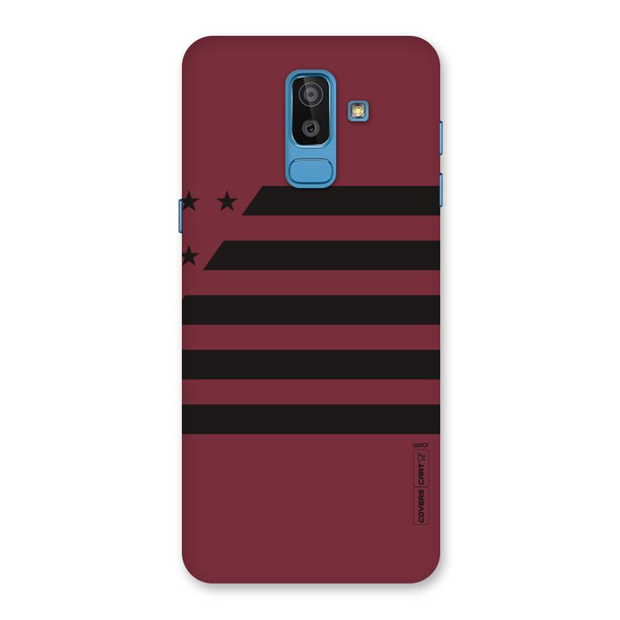 Maroon Star Striped Back Case for Galaxy J8