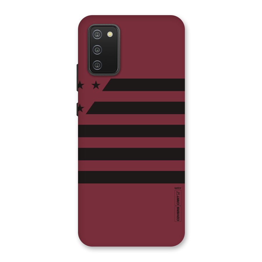 Maroon Star Striped Back Case for Galaxy M02s