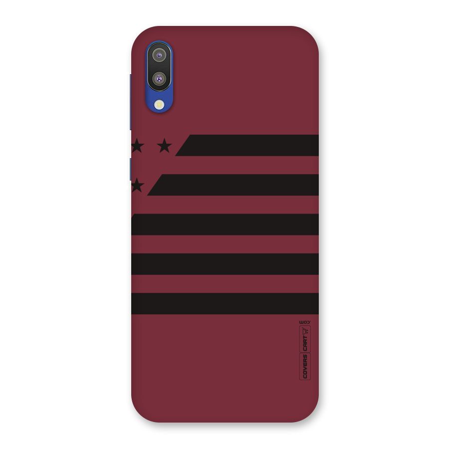 Maroon Star Striped Back Case for Galaxy M10