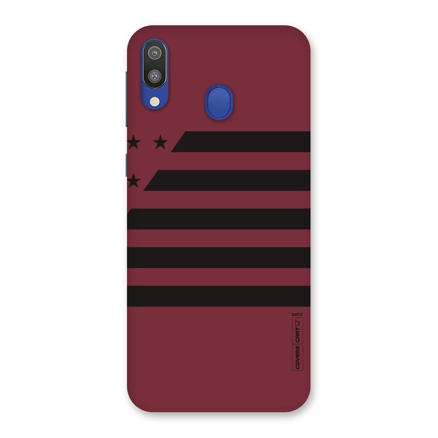 Maroon Star Striped Back Case for Galaxy M20
