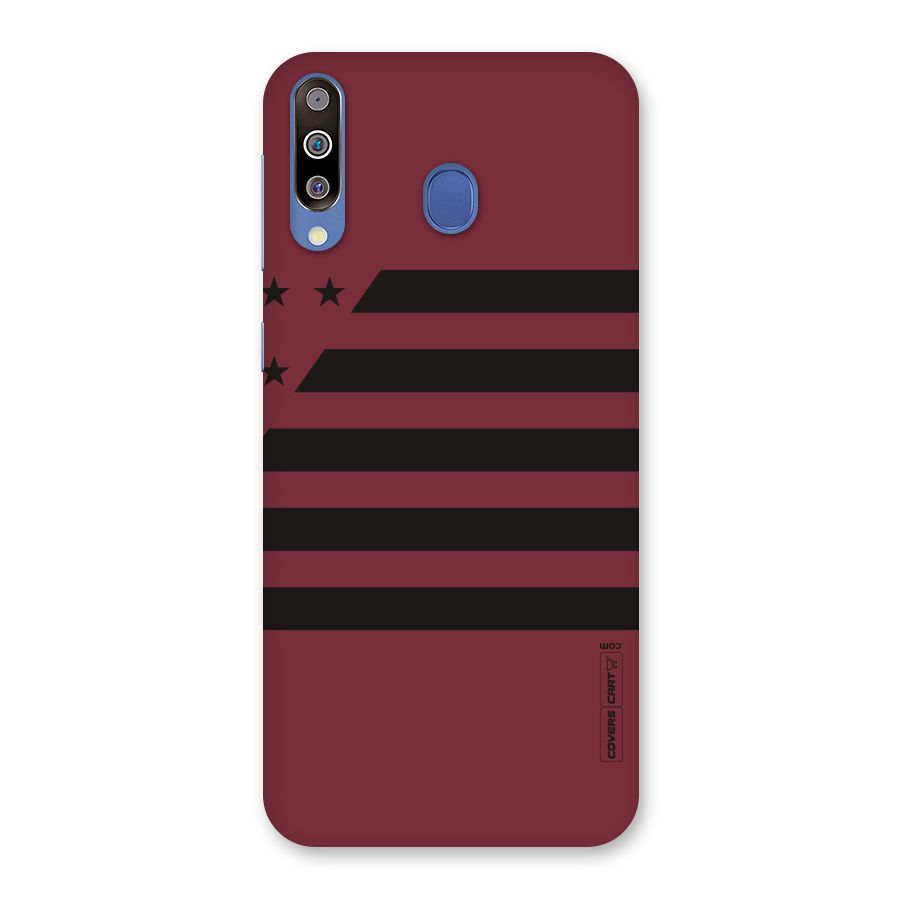 Maroon Star Striped Back Case for Galaxy M30