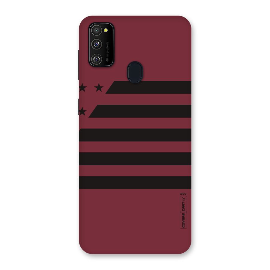 Maroon Star Striped Back Case for Galaxy M30s