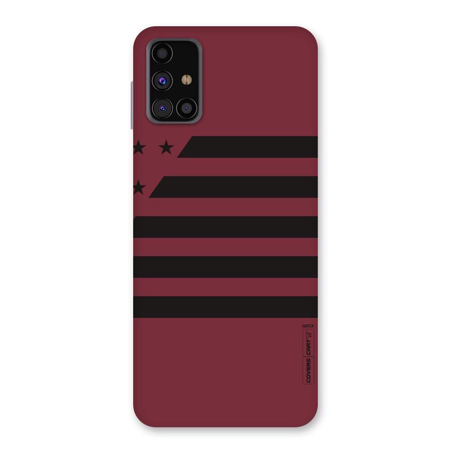 Maroon Star Striped Back Case for Galaxy M31s