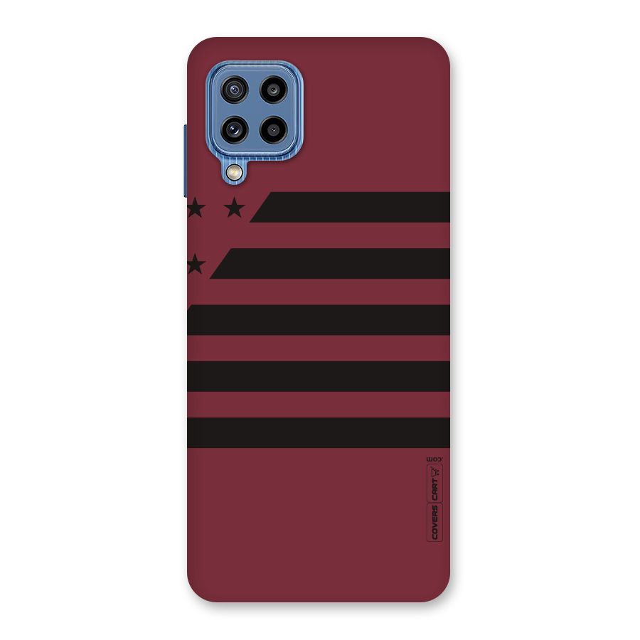 Maroon Star Striped Back Case for Galaxy M32