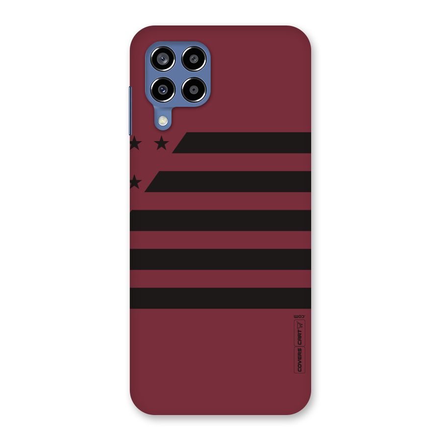 Maroon Star Striped Back Case for Galaxy M53 5G