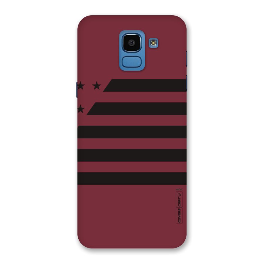 Maroon Star Striped Back Case for Galaxy On6