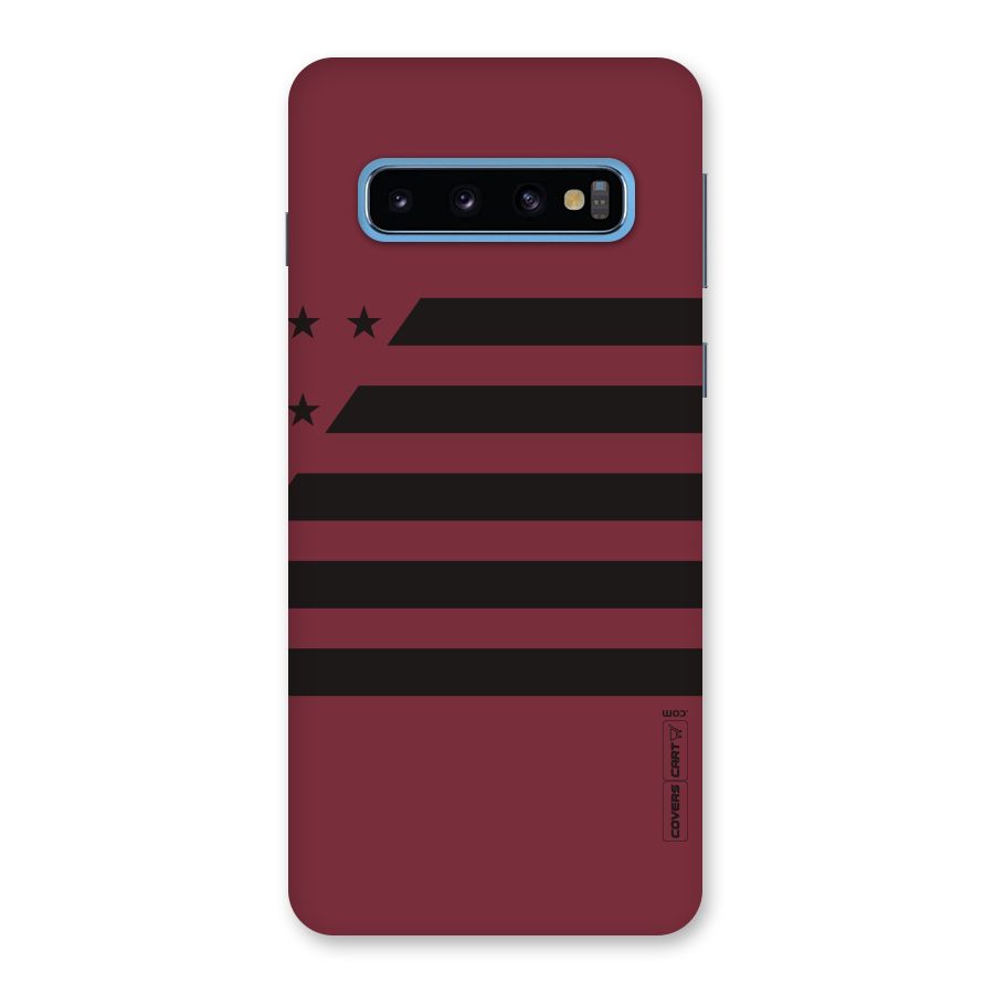 Maroon Star Striped Back Case for Galaxy S10