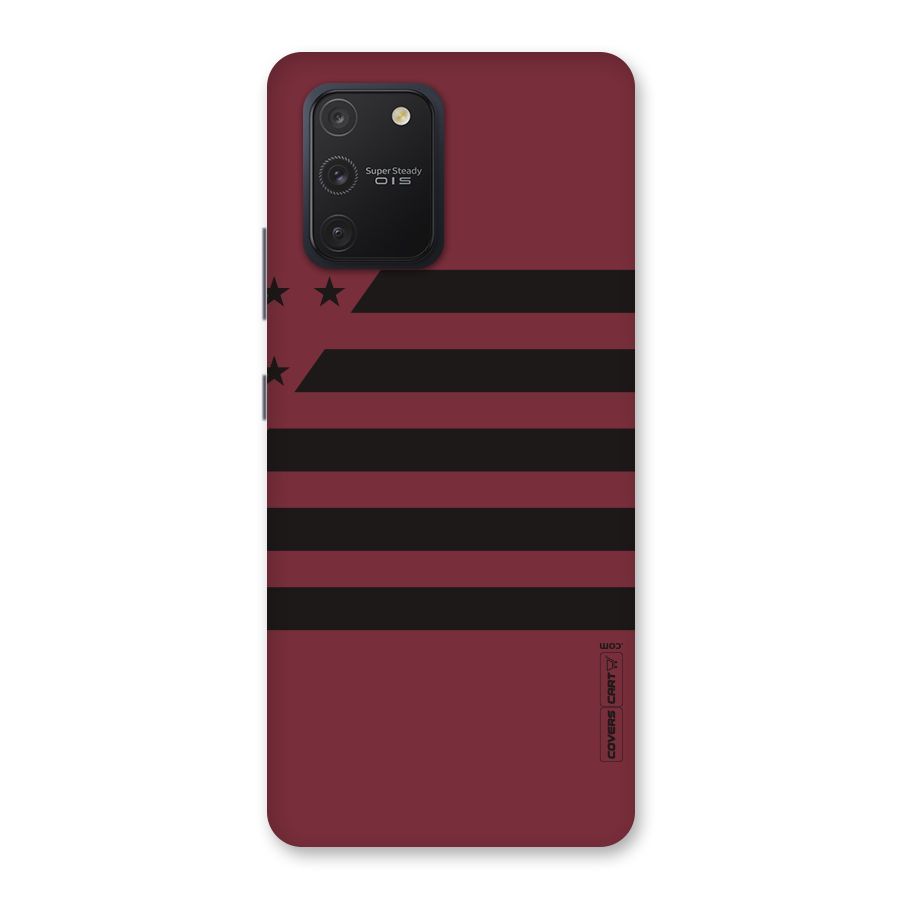 Maroon Star Striped Back Case for Galaxy S10 Lite