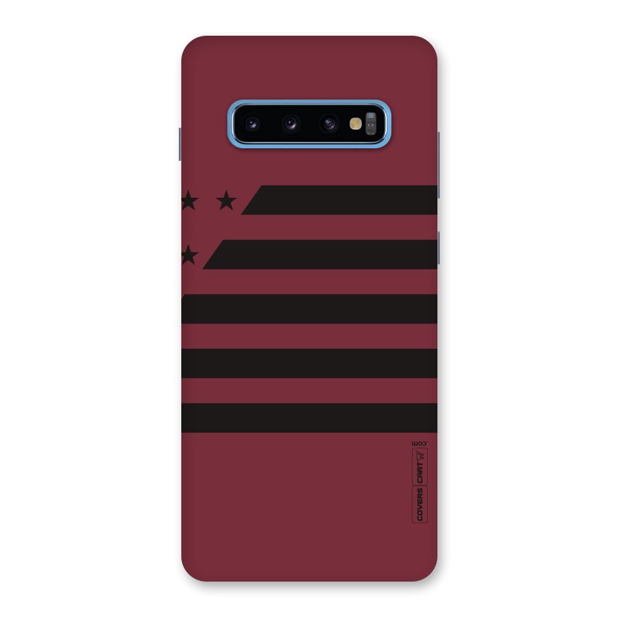 Maroon Star Striped Back Case for Galaxy S10 Plus