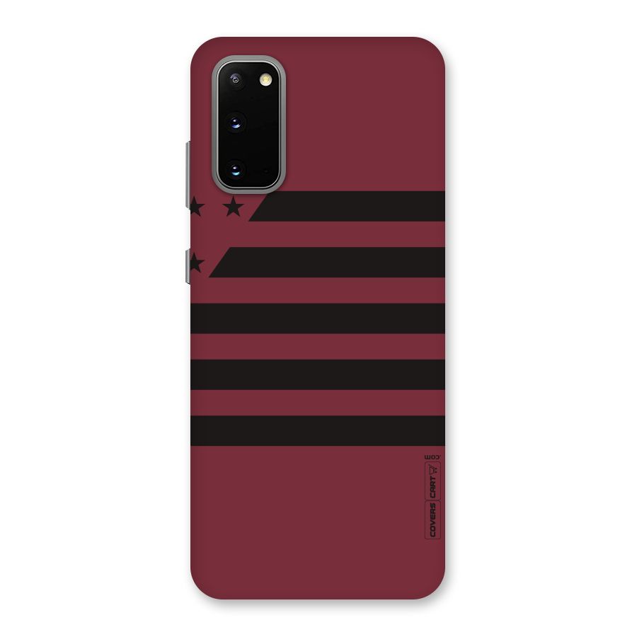 Maroon Star Striped Back Case for Galaxy S20