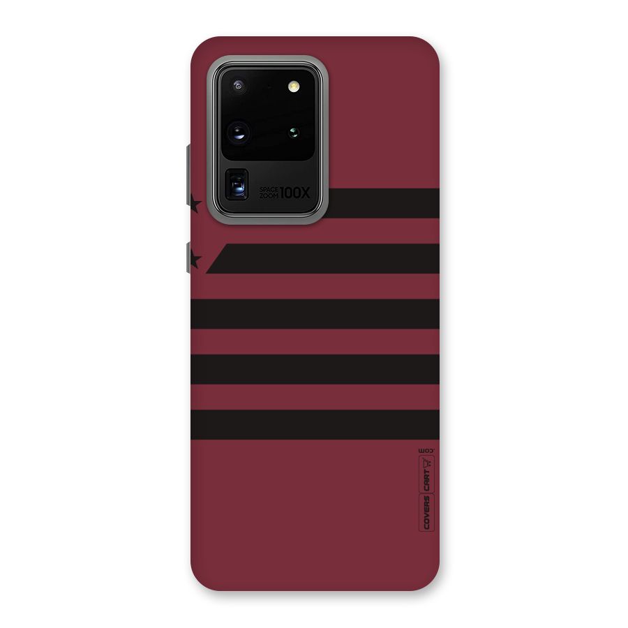 Maroon Star Striped Back Case for Galaxy S20 Ultra