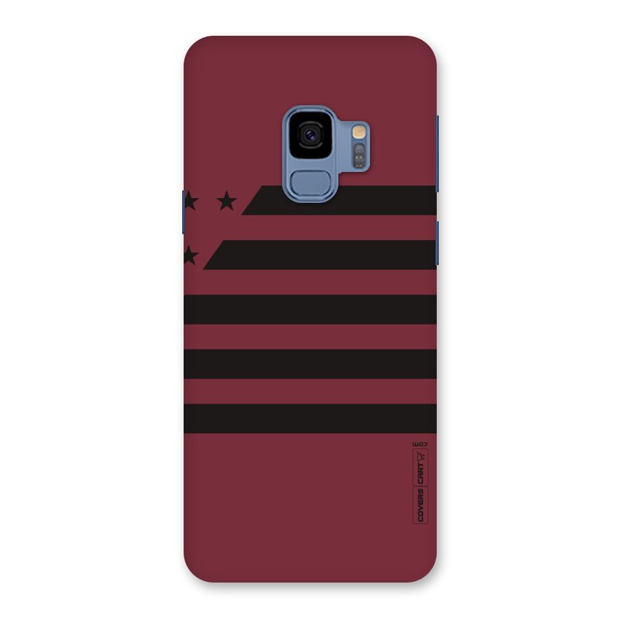 Maroon Star Striped Back Case for Galaxy S9