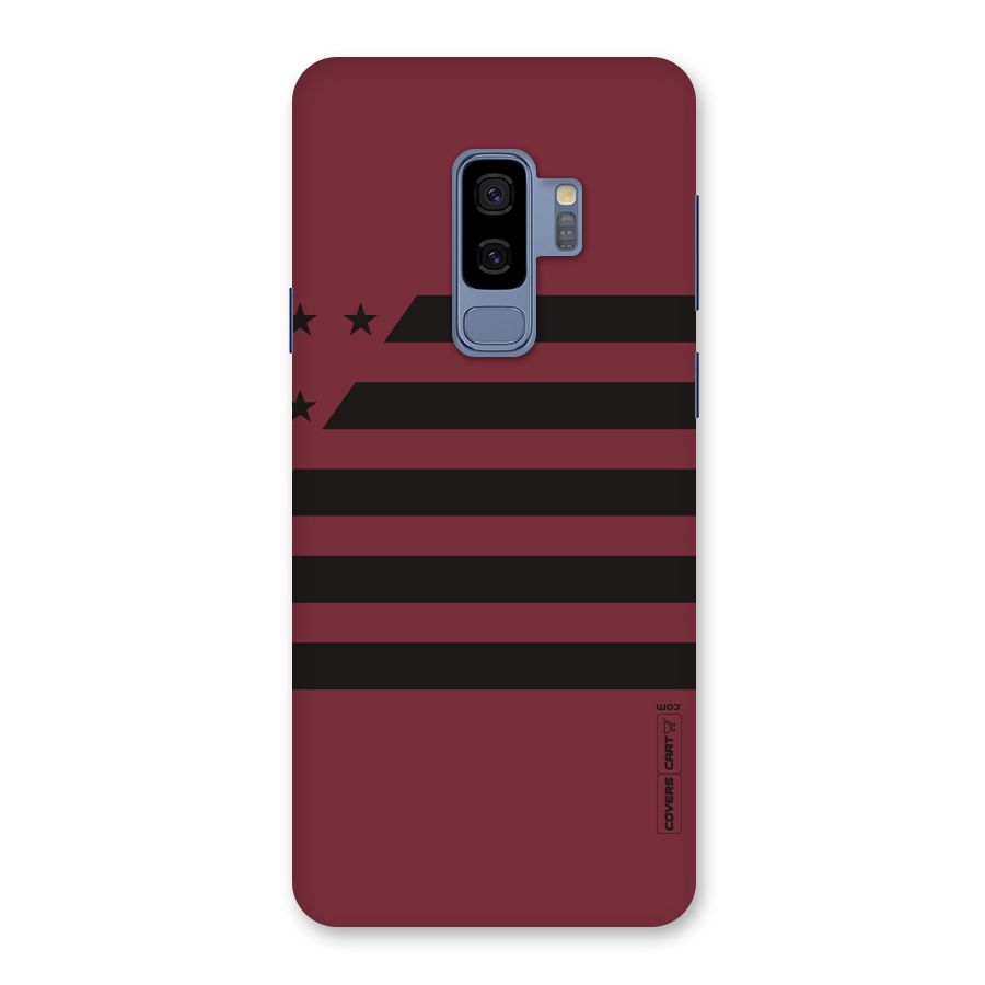 Maroon Star Striped Back Case for Galaxy S9 Plus