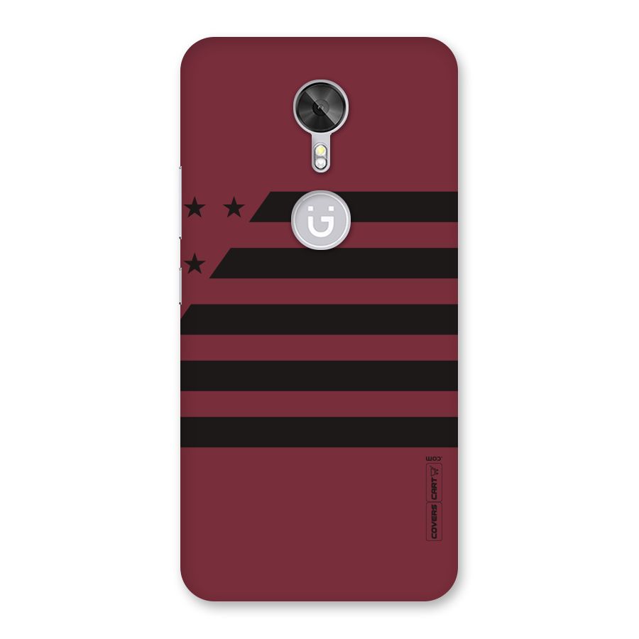 Maroon Star Striped Back Case for Gionee A1