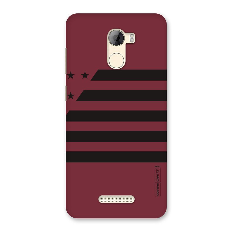 Maroon Star Striped Back Case for Gionee A1 LIte