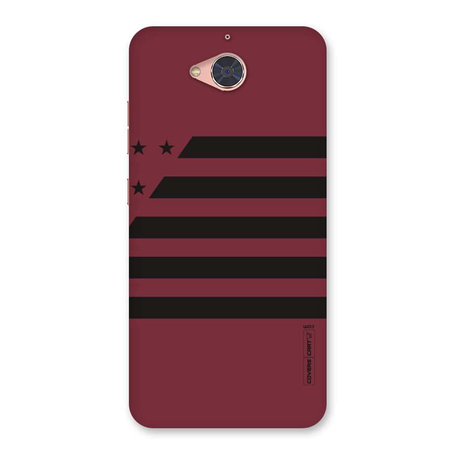 Maroon Star Striped Back Case for Gionee S6 Pro