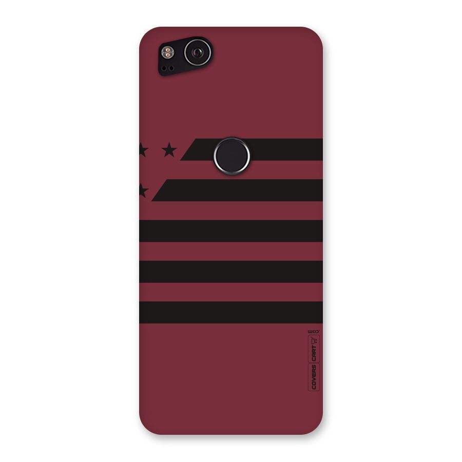 Maroon Star Striped Back Case for Google Pixel 2
