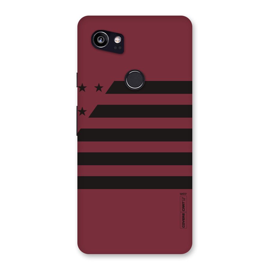 Maroon Star Striped Back Case for Google Pixel 2 XL