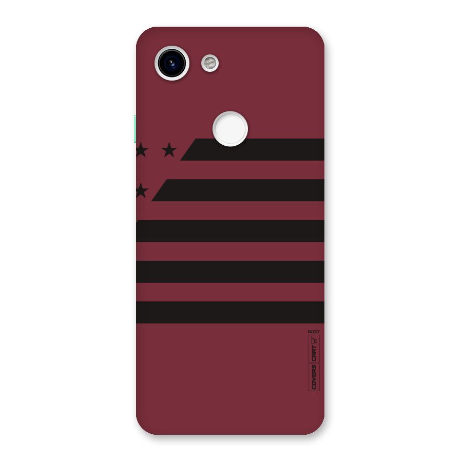 Maroon Star Striped Back Case for Google Pixel 3