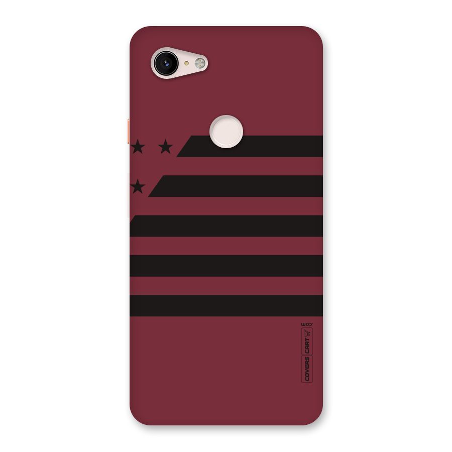Maroon Star Striped Back Case for Google Pixel 3 XL