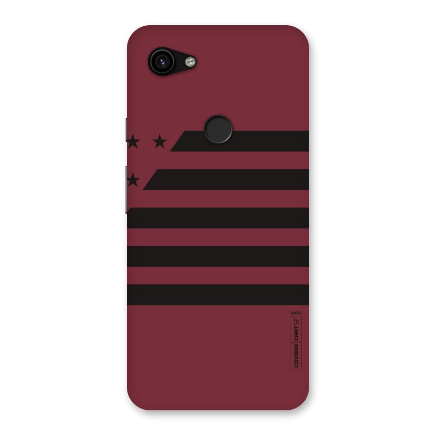 Maroon Star Striped Back Case for Google Pixel 3a XL
