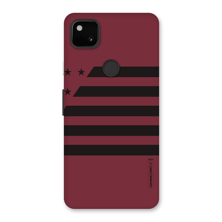Maroon Star Striped Back Case for Google Pixel 4a