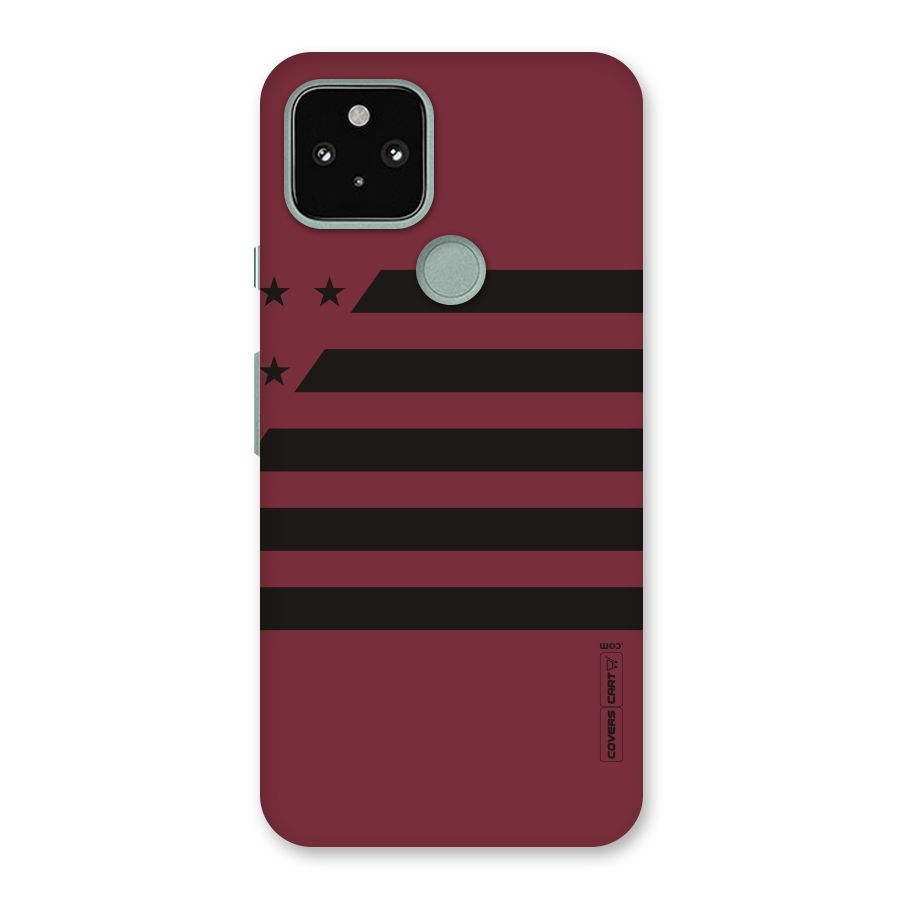 Maroon Star Striped Back Case for Google Pixel 5