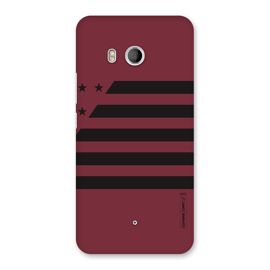 Maroon Star Striped Back Case for HTC U11