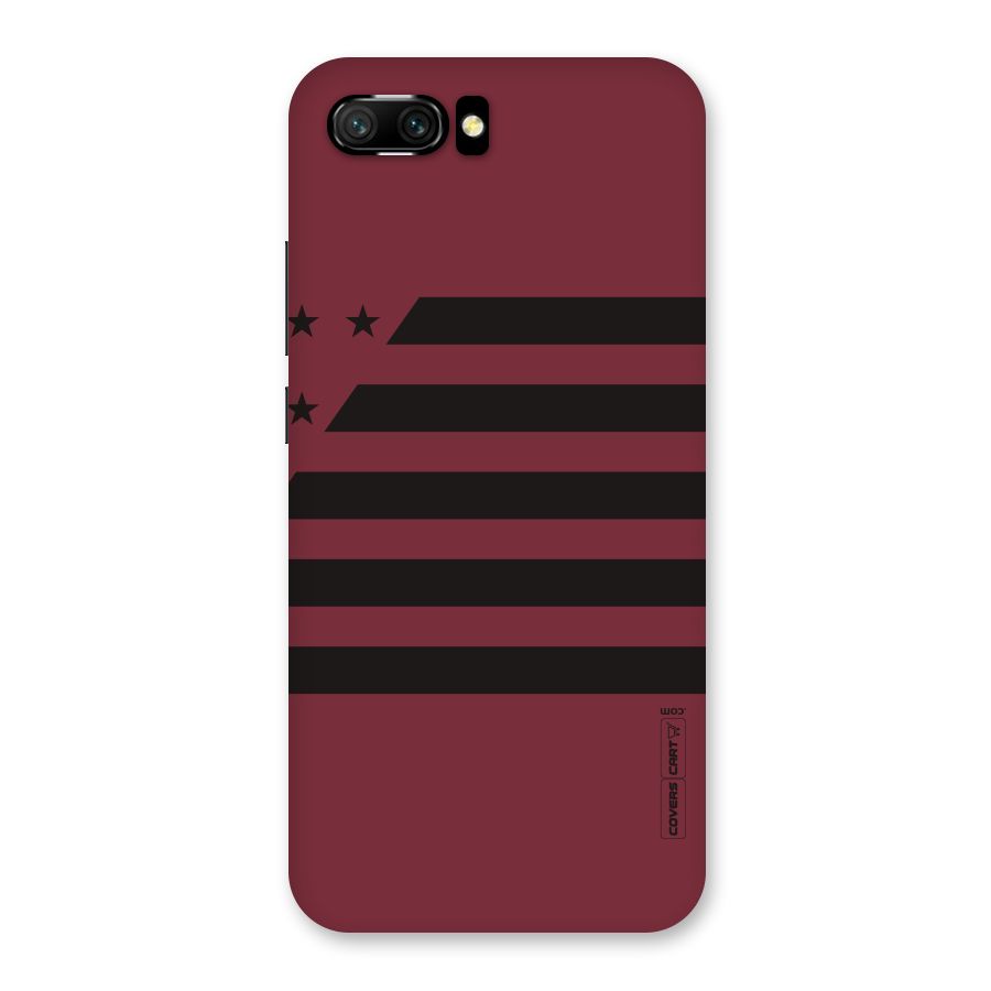 Maroon Star Striped Back Case for Honor 10