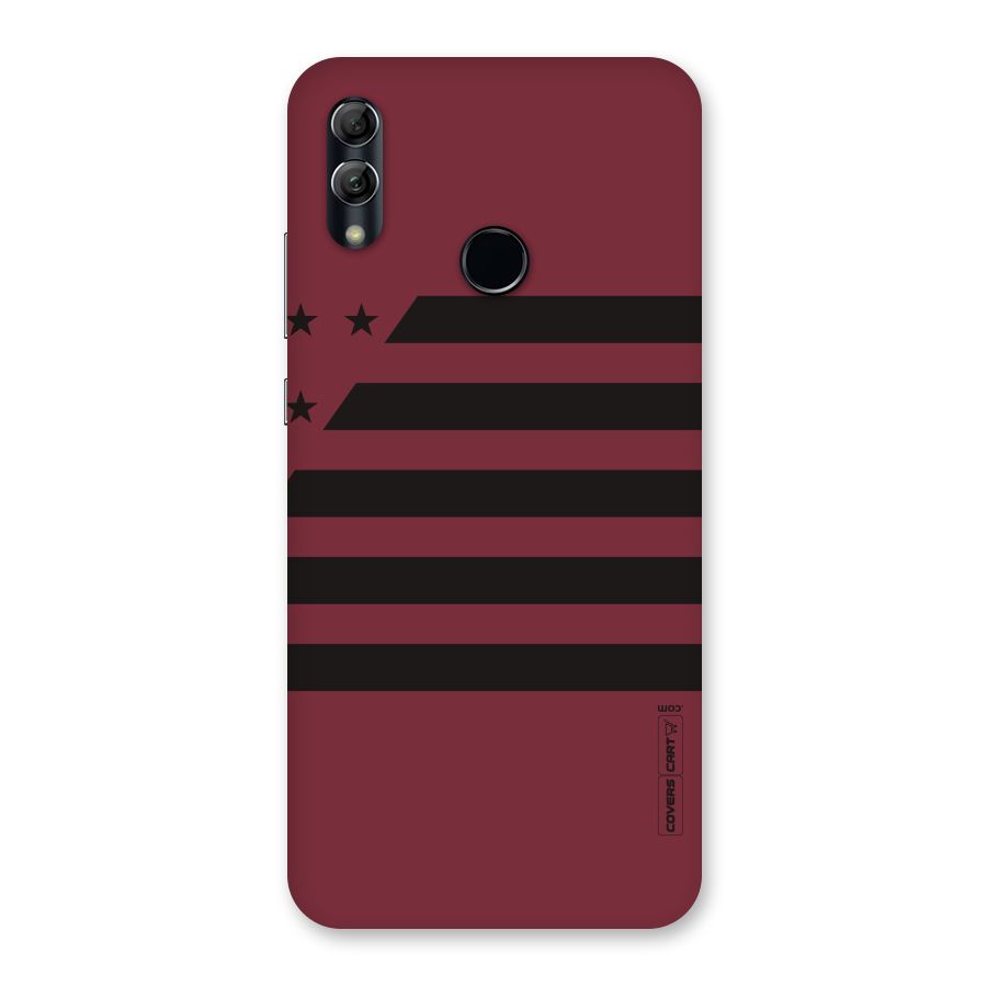 Maroon Star Striped Back Case for Honor 10 Lite