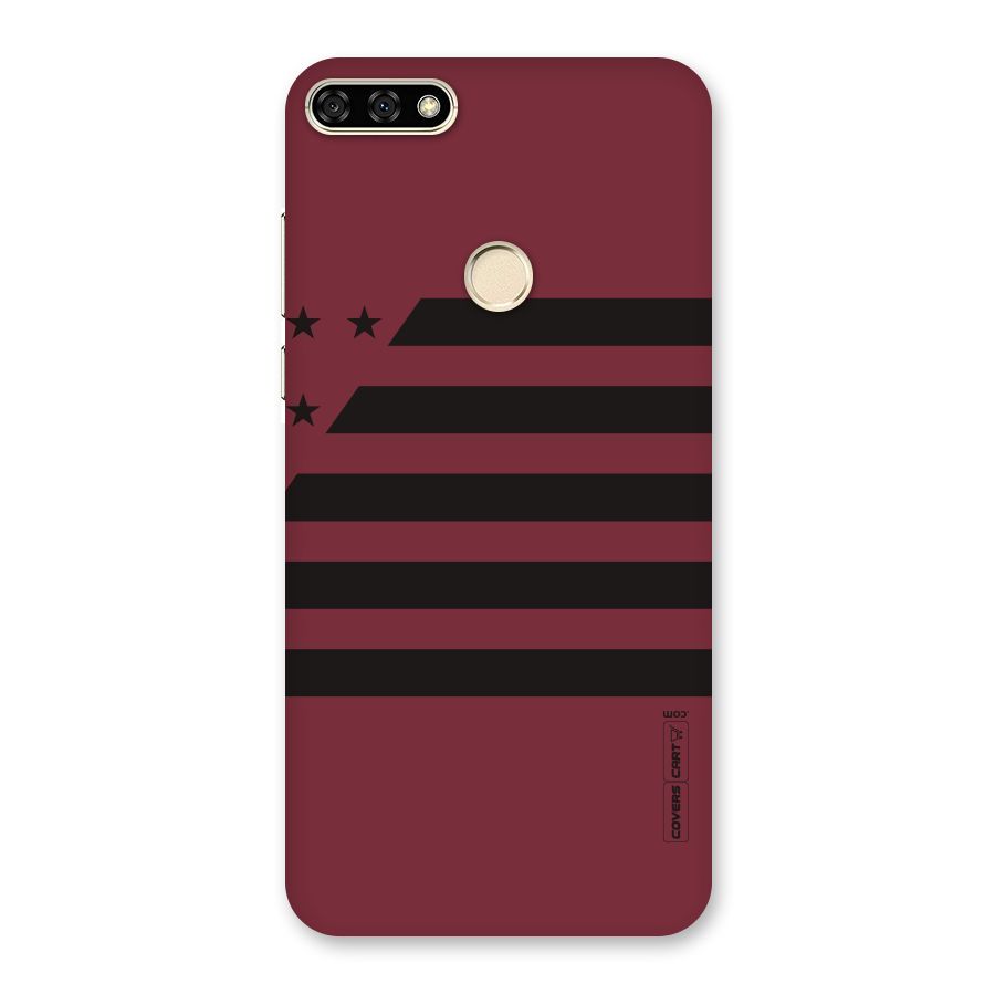 Maroon Star Striped Back Case for Honor 7A