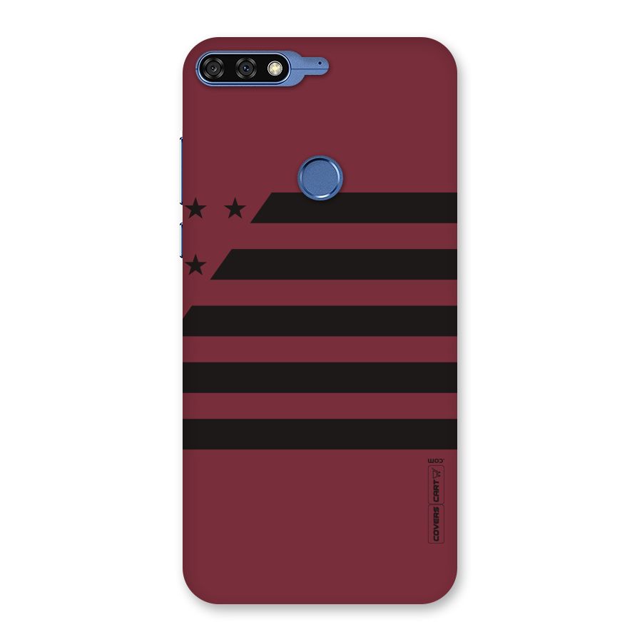 Maroon Star Striped Back Case for Honor 7C