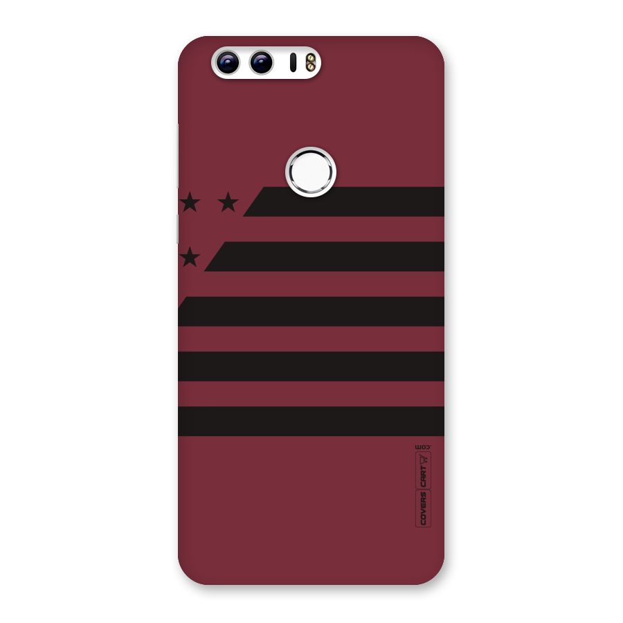 Maroon Star Striped Back Case for Honor 8