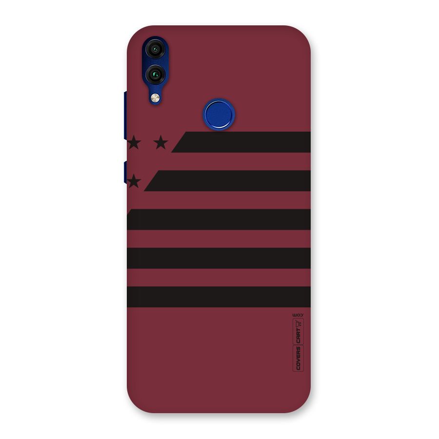 Maroon Star Striped Back Case for Honor 8C