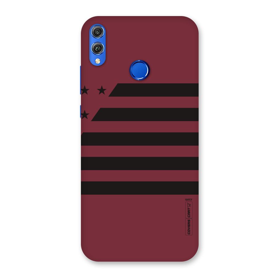 Maroon Star Striped Back Case for Honor 8X