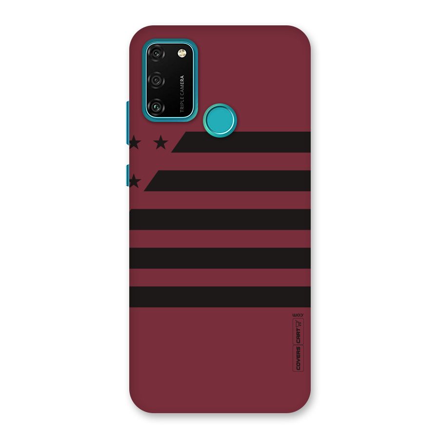 Maroon Star Striped Back Case for Honor 9A