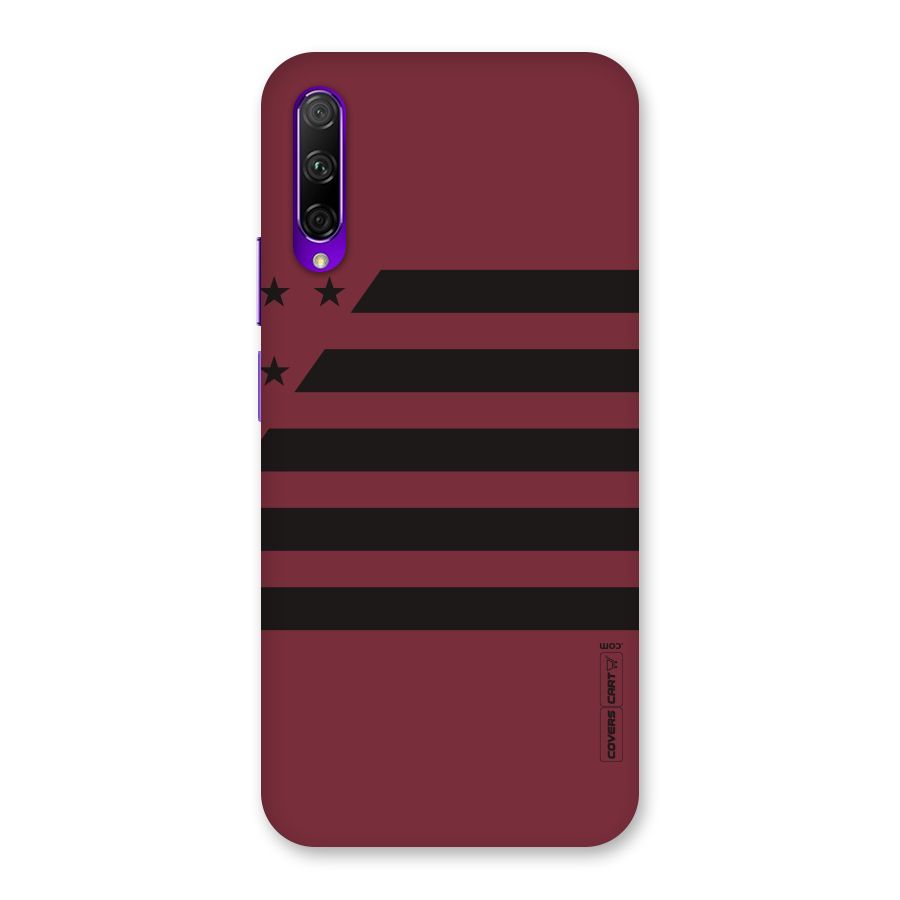 Maroon Star Striped Back Case for Honor 9X Pro