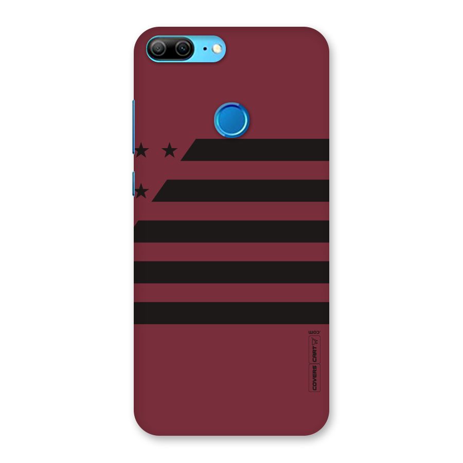 Maroon Star Striped Back Case for Honor 9 Lite