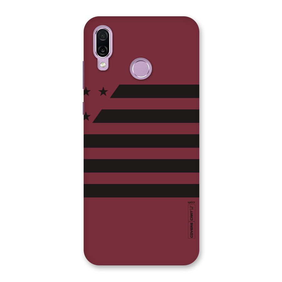 Maroon Star Striped Back Case for Honor Play