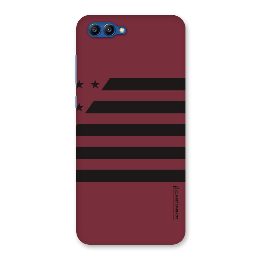 Maroon Star Striped Back Case for Honor View 10