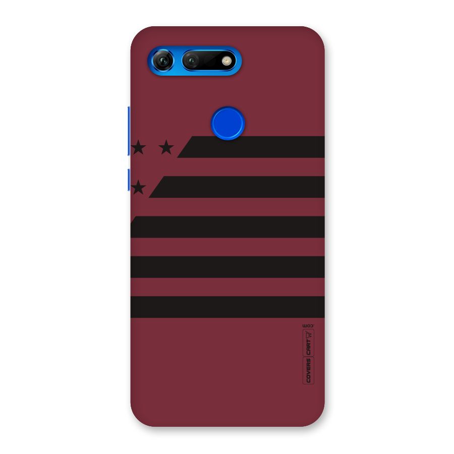Maroon Star Striped Back Case for Honor View 20
