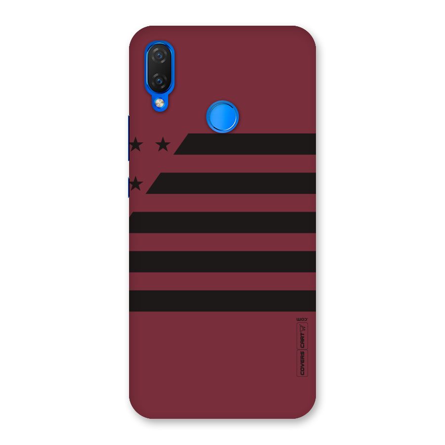 Maroon Star Striped Back Case for Huawei P Smart+