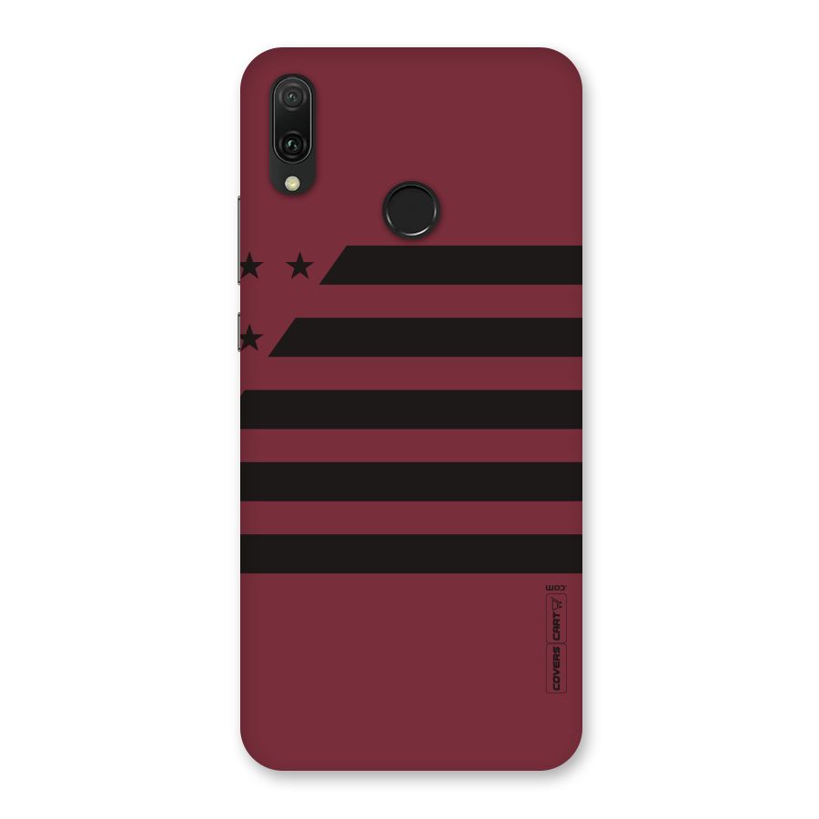 Maroon Star Striped Back Case for Huawei Y9 (2019)