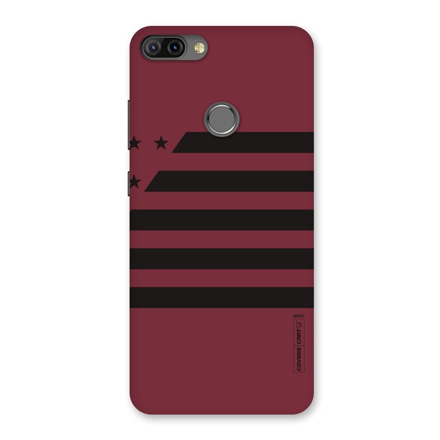 Maroon Star Striped Back Case for Infinix Hot 6 Pro