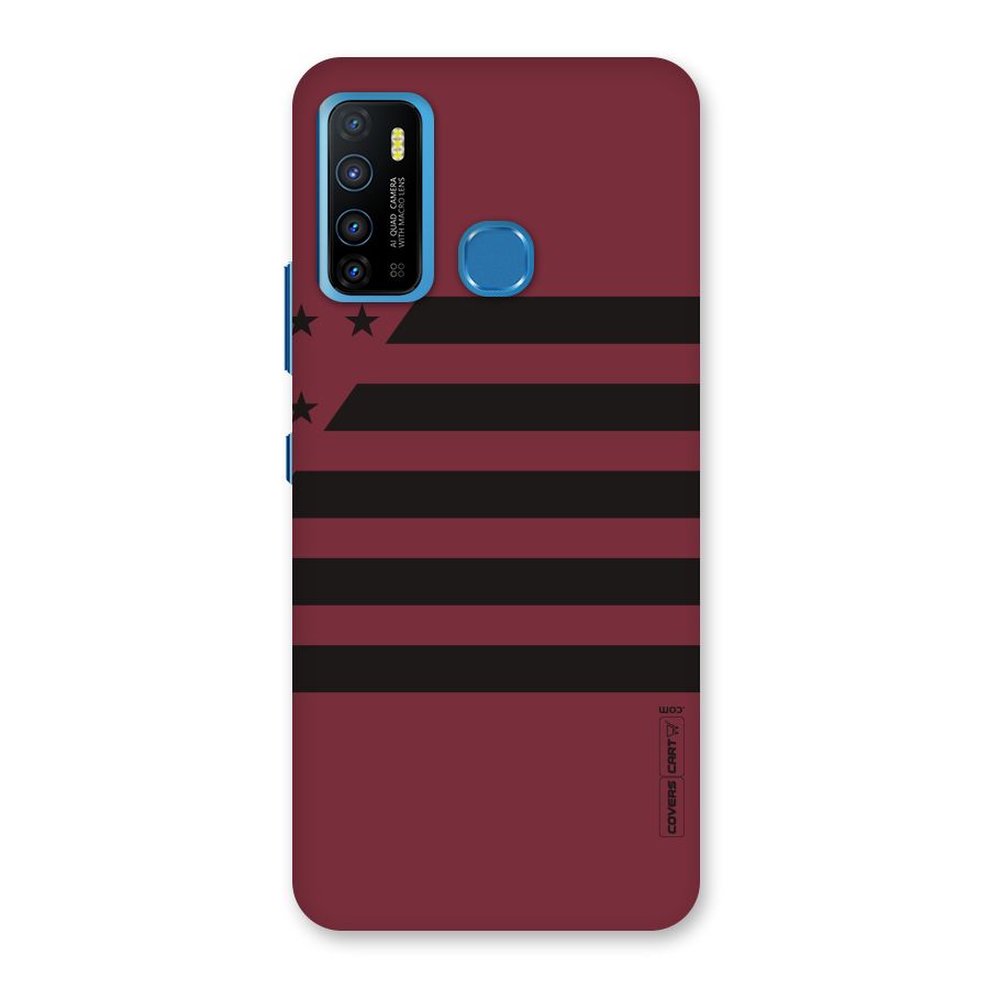 Maroon Star Striped Back Case for Infinix Hot 9