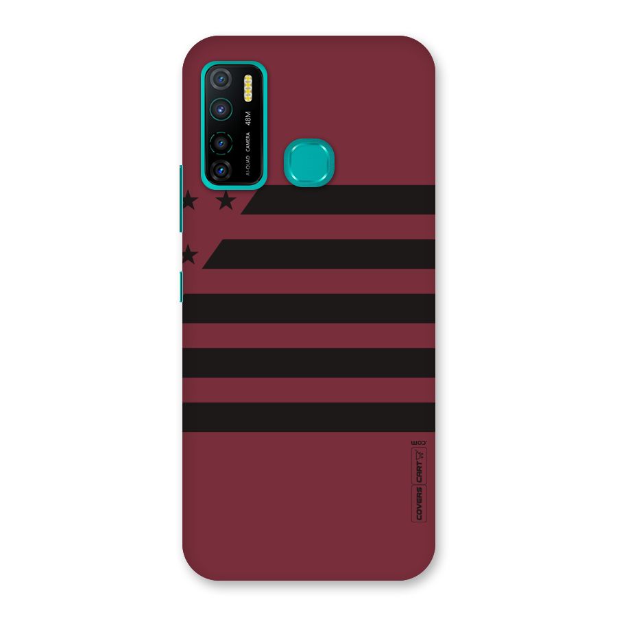 Maroon Star Striped Back Case for Infinix Hot 9 Pro