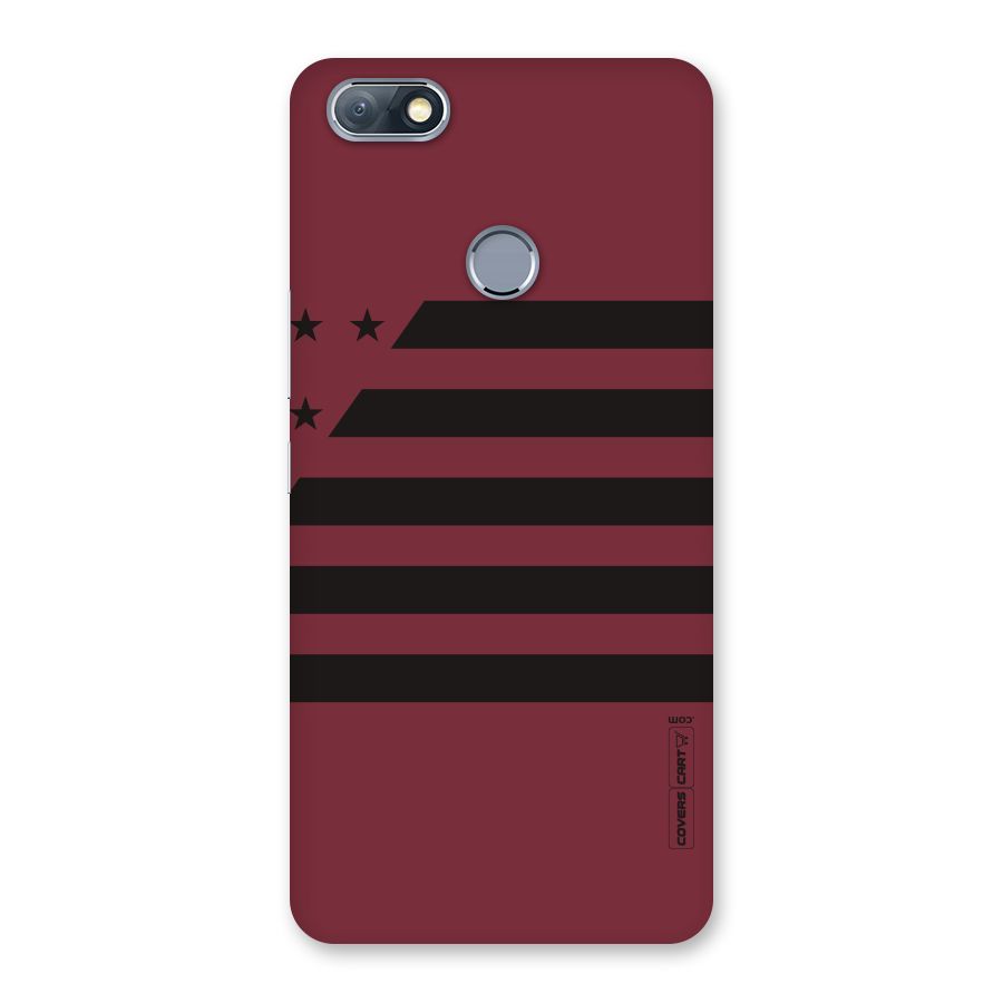 Maroon Star Striped Back Case for Infinix Note 5