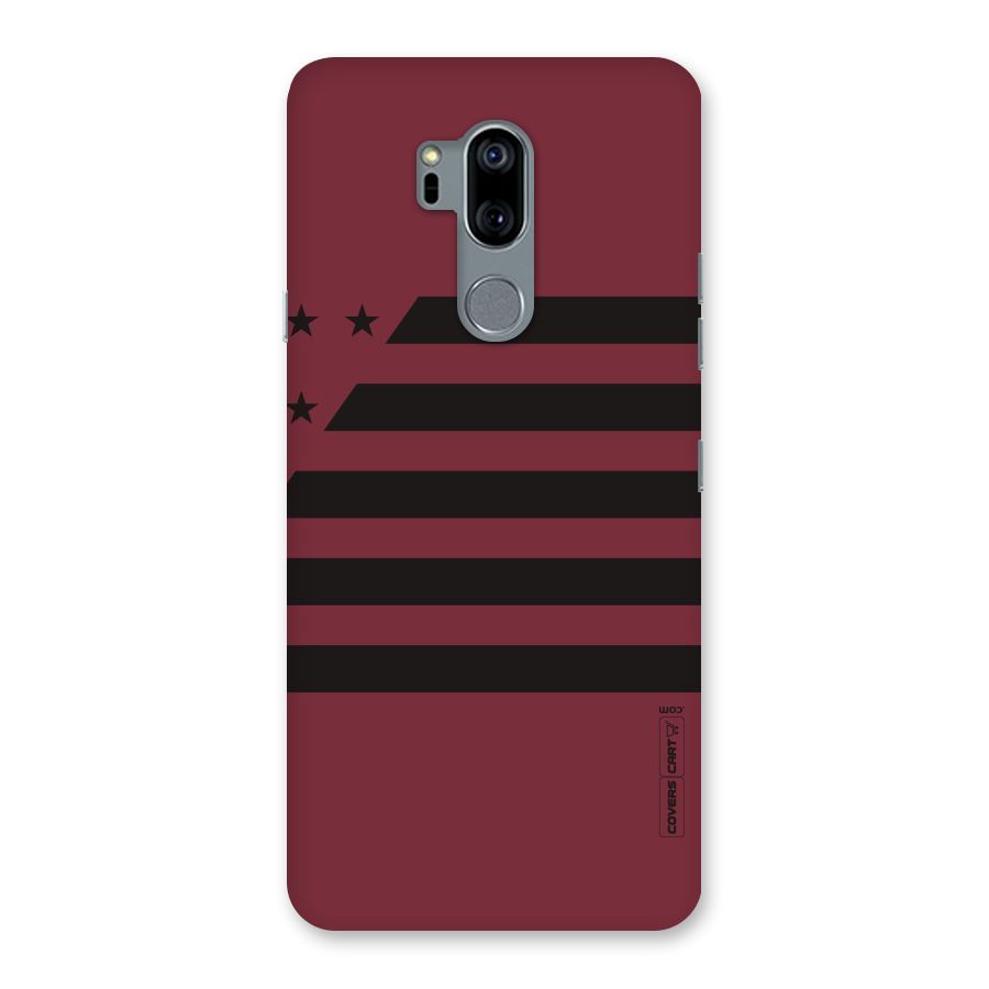 Maroon Star Striped Back Case for LG G7
